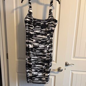 Calvin Klein Monochrome Abstract Midi Dress